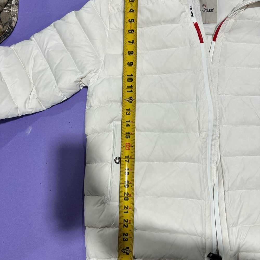 Moncler Cream Puffer Jacket with Logo Patch - Picture 12 of 13